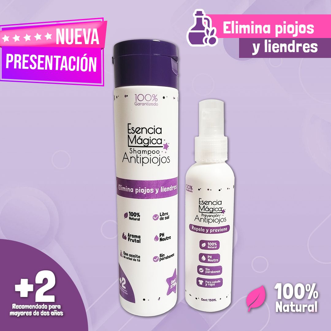 ESENCIA MAGICA ANTIPIOJOS 100 % NATURAL: El kit que cuida el cabello de tus niños.