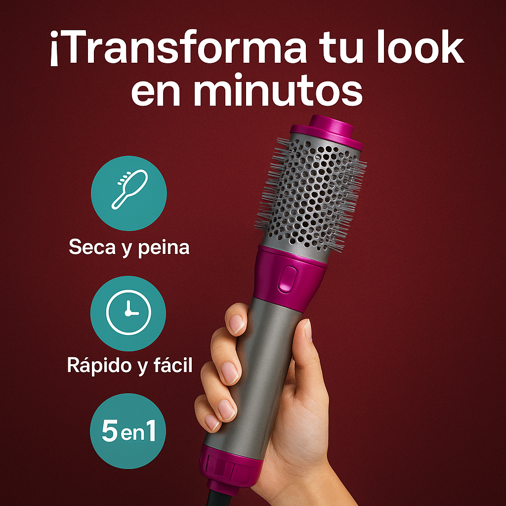 StyloPro 5X®: Cepillo 5 en 1, ¡Tu cabello, tu estilo!