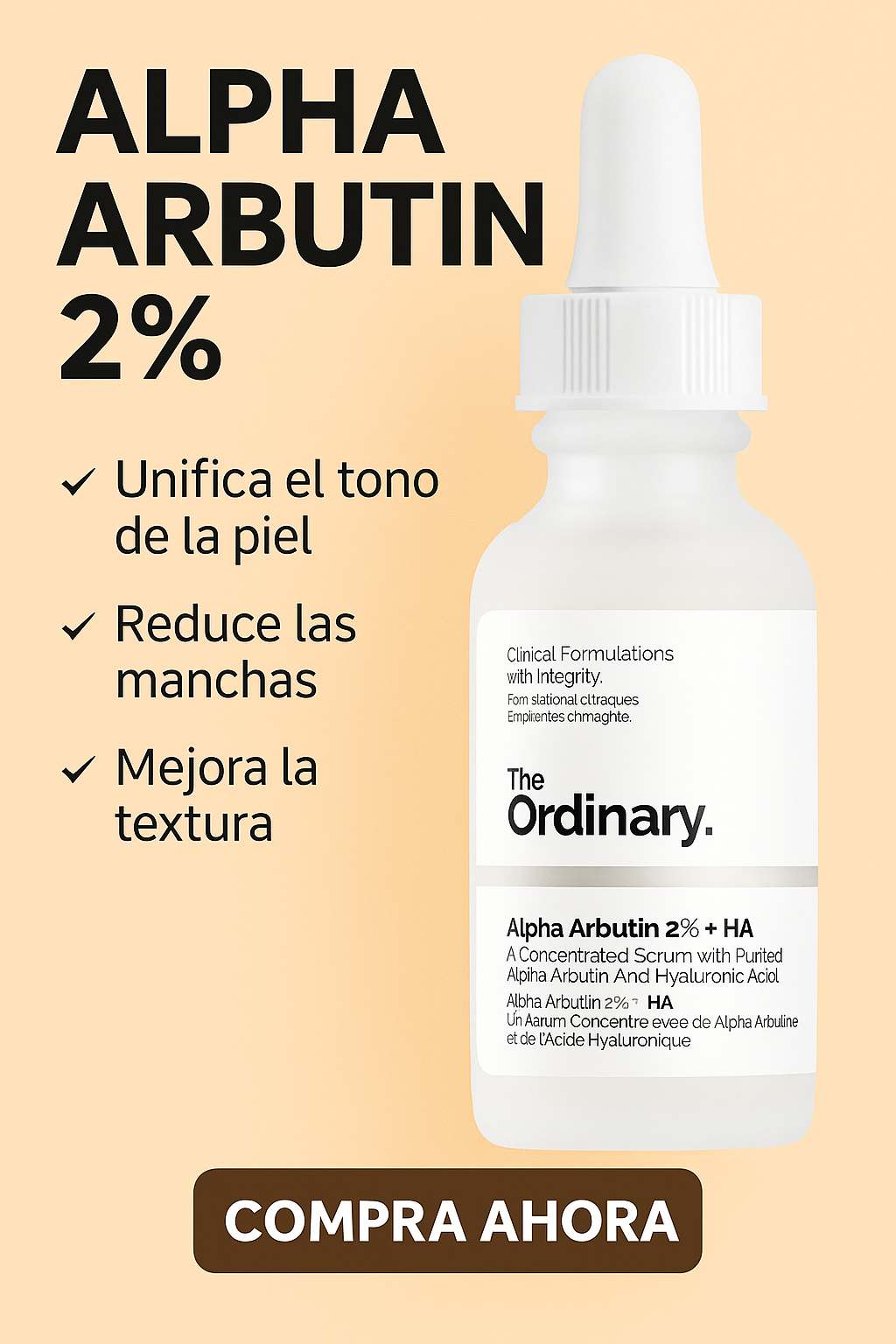 ACLARANTE DE PIEL ALPHA ARBUTIN 2% + HA