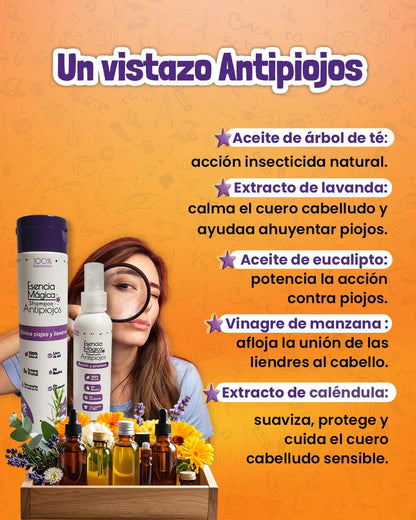 ESENCIA MAGICA ANTIPIOJOS 100 % NATURAL: El kit que cuida el cabello de tus niños.