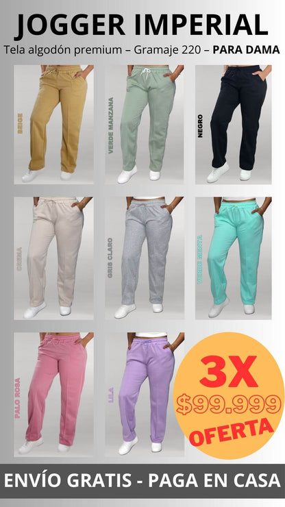 JOGGUER IMPERIAL PARA DAMA: Combina estilo, comodidad y versatilidad en un solo diseño.