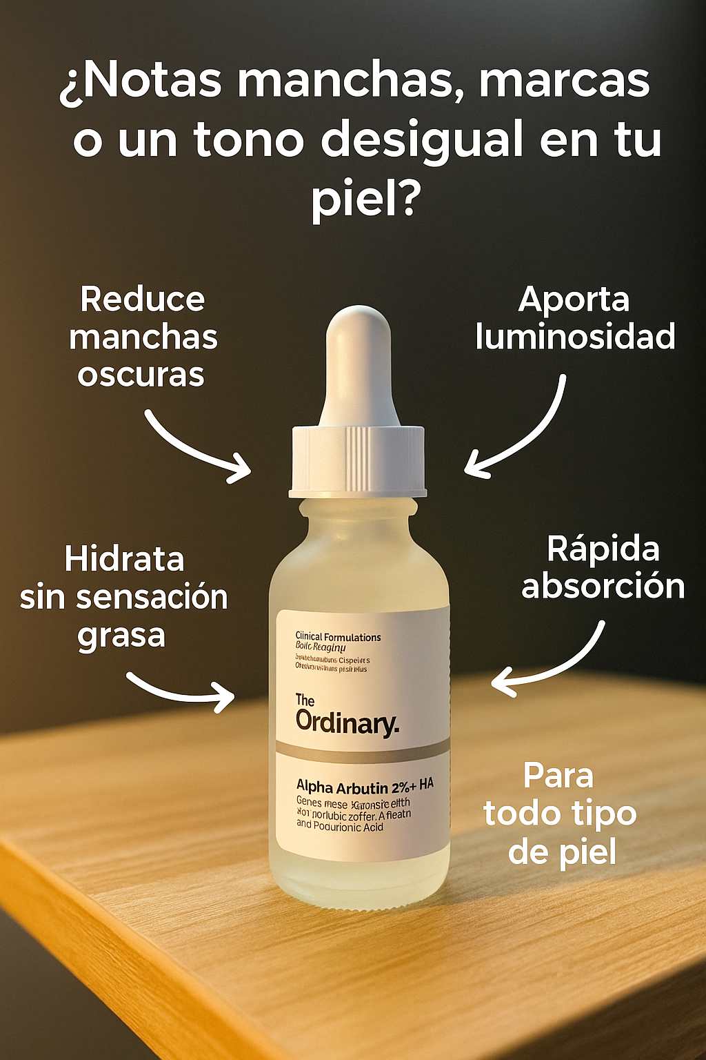 ACLARANTE DE PIEL ALPHA ARBUTIN 2% + HA